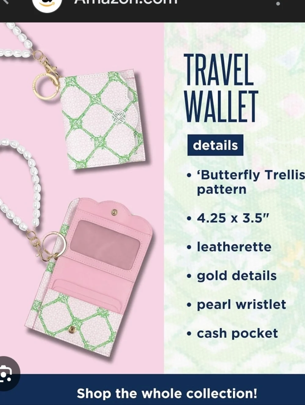 Lilly Pulitzer Snap ID Card Case in the Butterfly Trellis Pattern- New With Tags - Picture 6 of 8